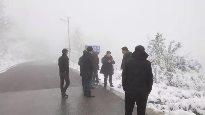 四川江安大雪下的太陽能路燈